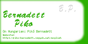 bernadett piko business card