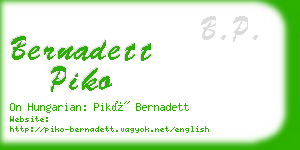 bernadett piko business card